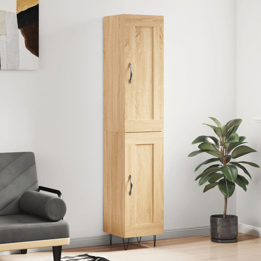 Berkfield Highboard Sonoma Oak 34.5x34x180 cm Engineered Wood