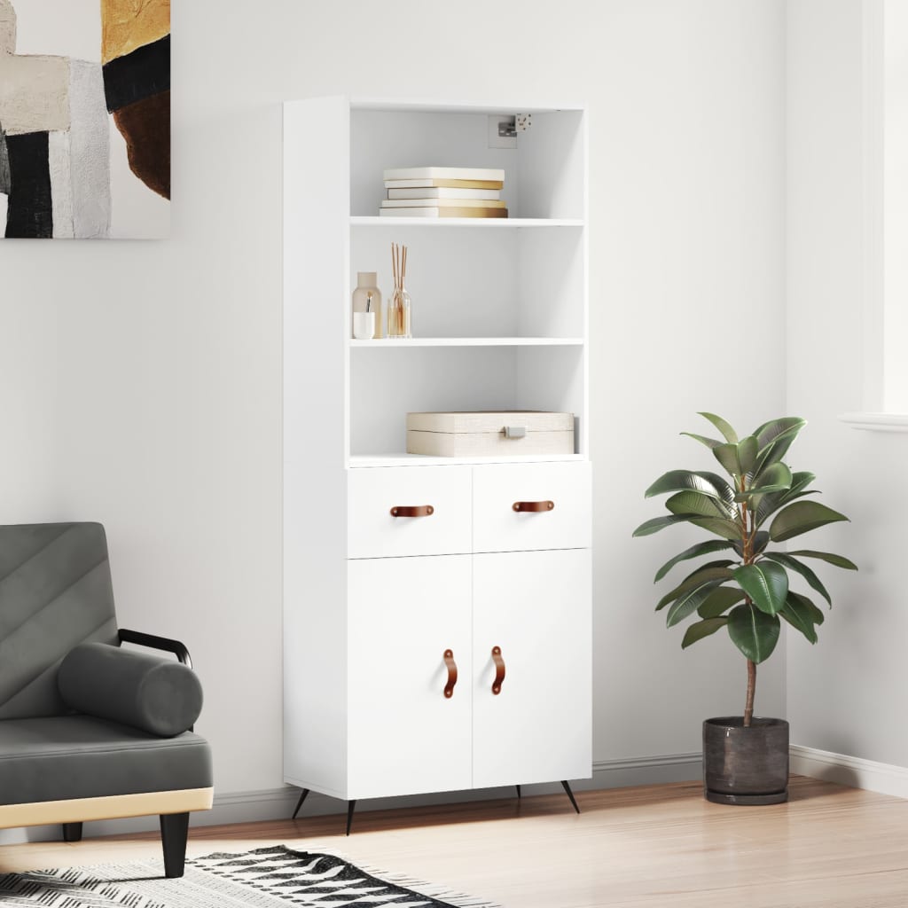 Berkfield Highboard White 69.5x34x180 cm Engineered Wood