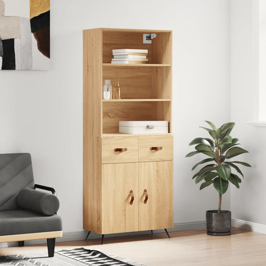 Berkfield Highboard Sonoma Oak 69.5x34x180 cm Engineered Wood