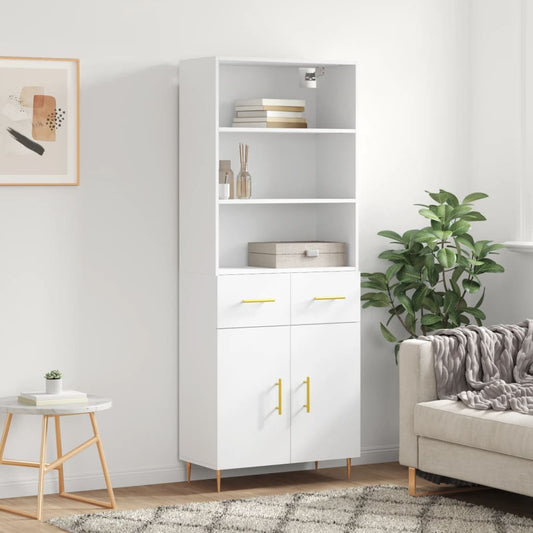 Berkfield Highboard White 69.5x34x180 cm Engineered Wood