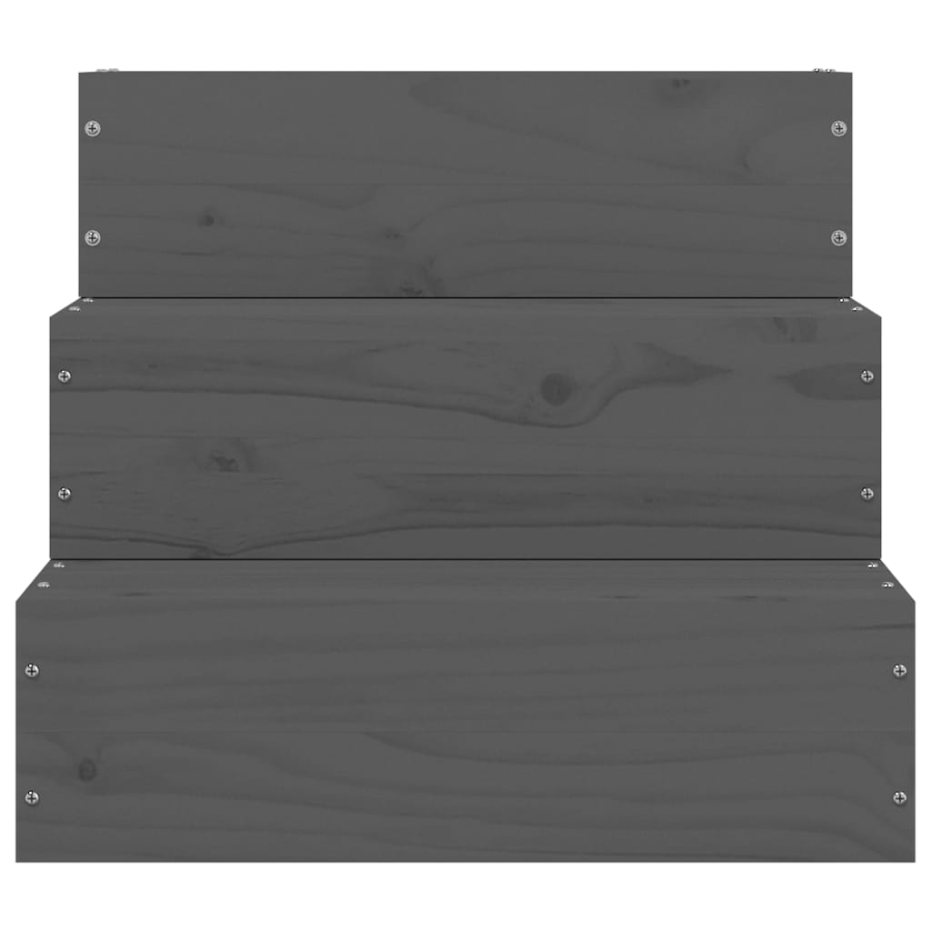 Berkfield Pet Stair Grey 40x37.5x35 cm Solid Wood Pine