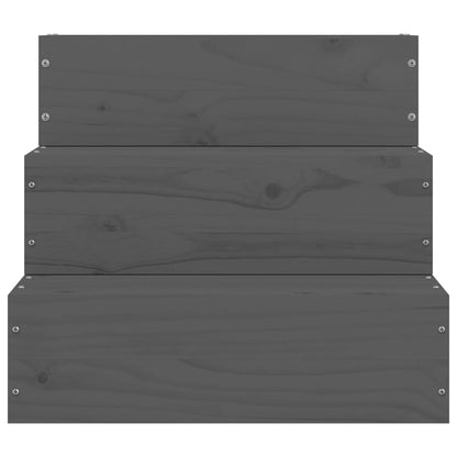 Berkfield Pet Stair Grey 40x37.5x35 cm Solid Wood Pine