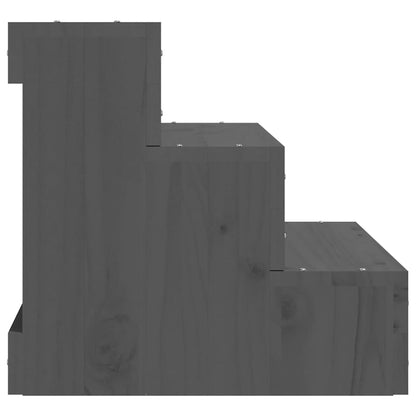 Berkfield Pet Stair Grey 40x37.5x35 cm Solid Wood Pine