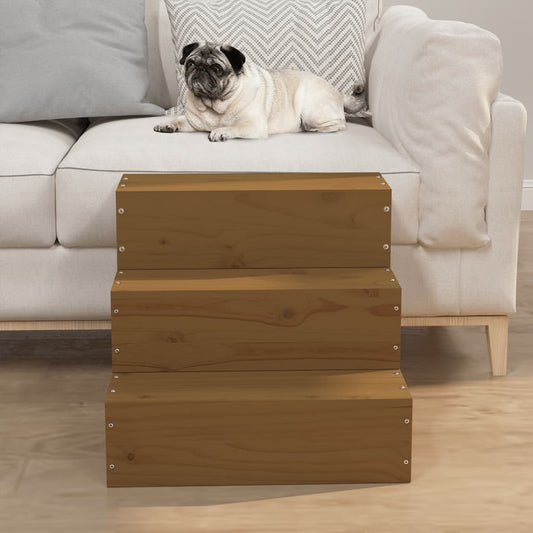 Berkfield Pet Stair Honey Brown 40x37.5x35 cm Solid Wood Pine