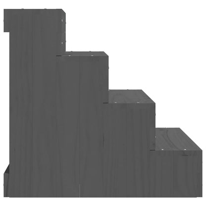 Berkfield Pet Stair Grey 40x49x47cm Solid Wood Pine