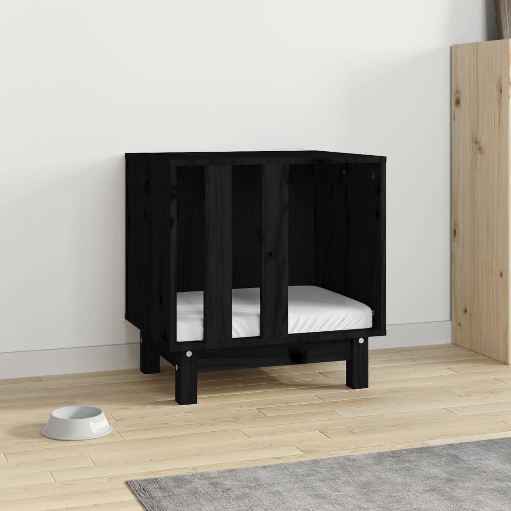 Berkfield Dog House Black 50x40x52 cm Solid Wood Pine