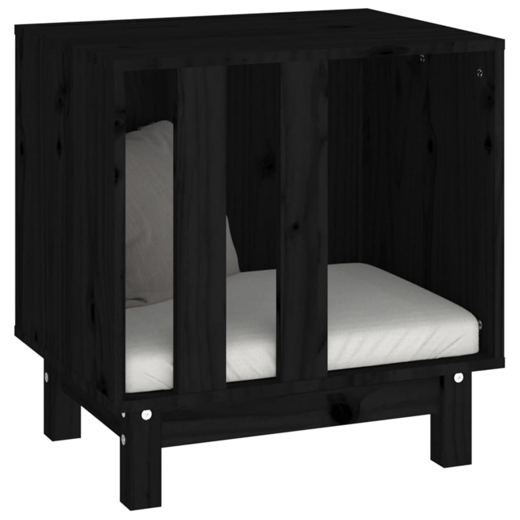 Berkfield Dog House Black 50x40x52 cm Solid Wood Pine