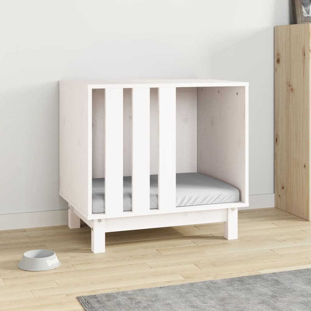 Berkfield Dog House White 60x45x57 cm Solid Wood Pine