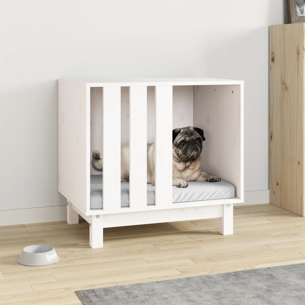 Berkfield Dog House White 60x45x57 cm Solid Wood Pine