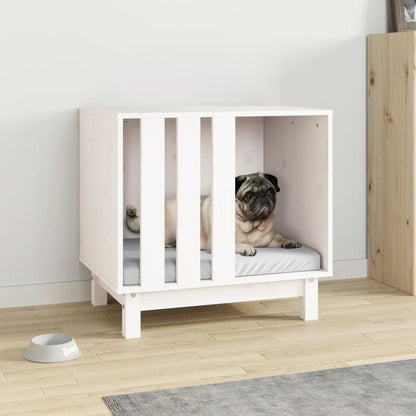 Berkfield Dog House White 60x45x57 cm Solid Wood Pine