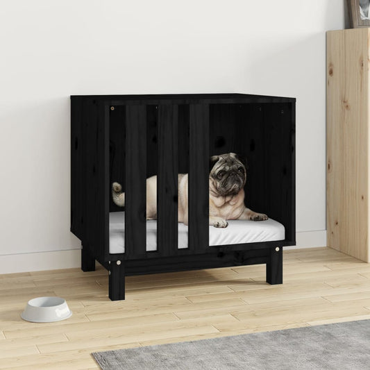 Berkfield Dog House Black 60x45x57 cm Solid Wood Pine