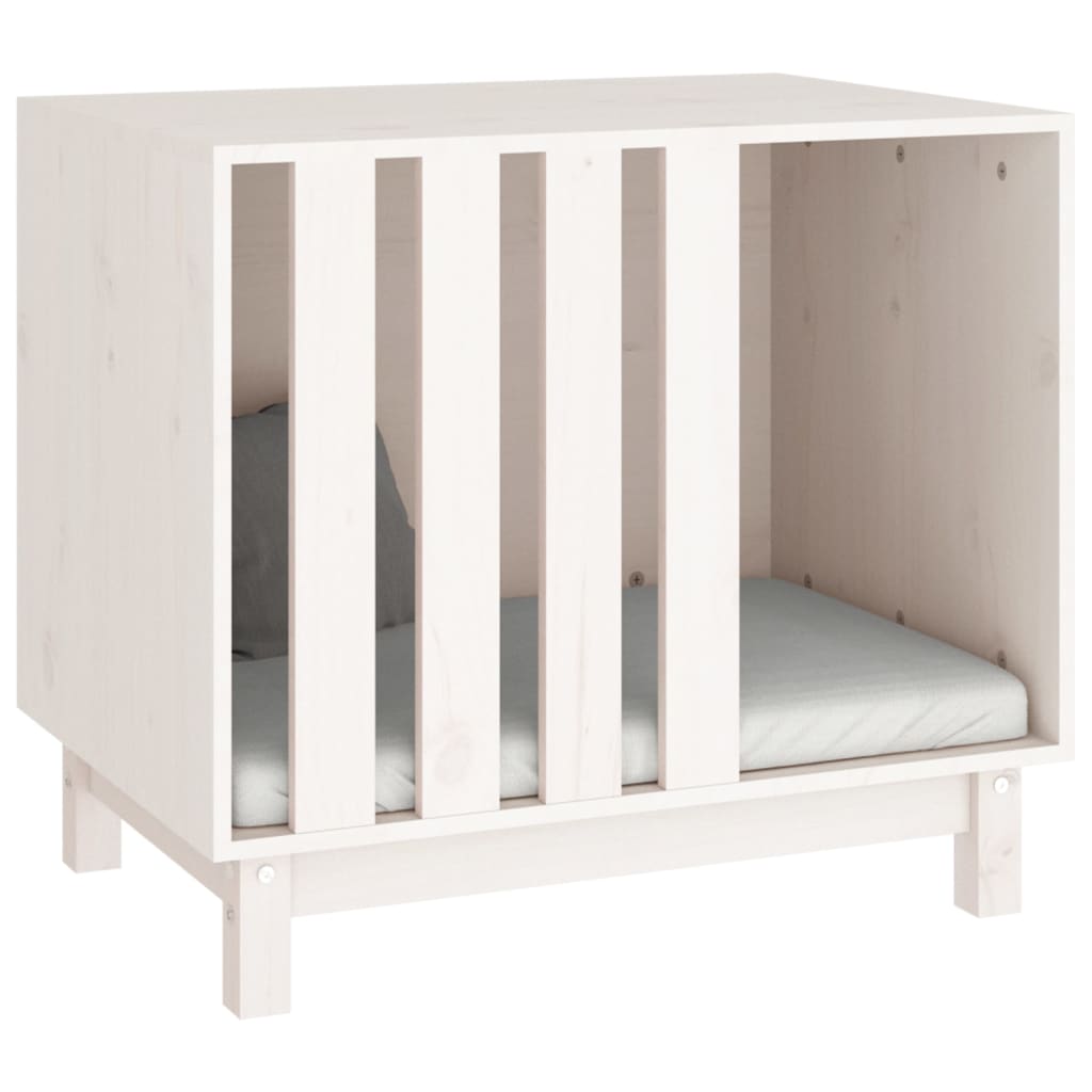 Berkfield Dog House White 70x50x62 cm Solid Wood Pine