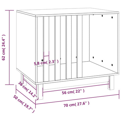 Berkfield Dog House White 70x50x62 cm Solid Wood Pine