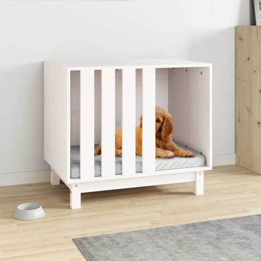 Berkfield Dog House White 70x50x62 cm Solid Wood Pine