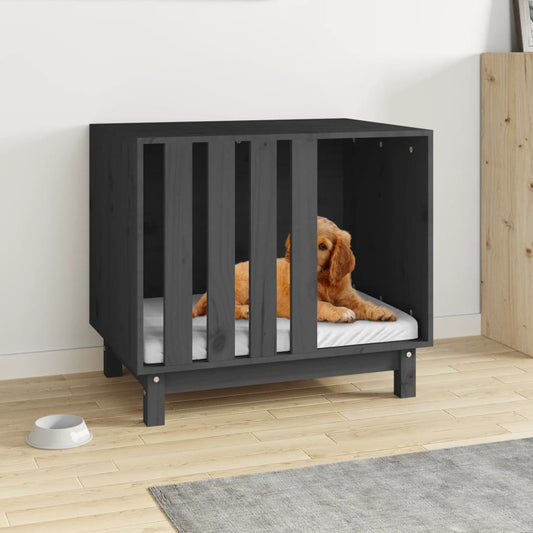 Berkfield Dog House Grey 70x50x62 cm Solid Wood Pine