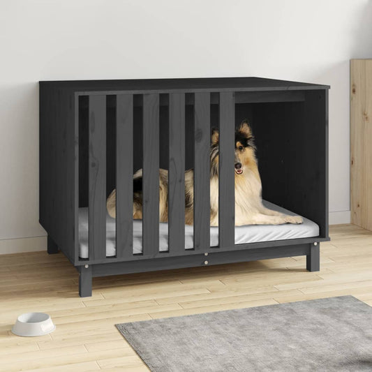 Berkfield Dog House Grey 100x70x72 cm Solid Wood Pine