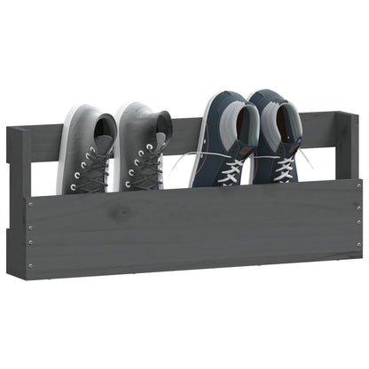 Berkfield Wall-mounted Shoe Racks 2 pcs Grey 59x9x23 cm Solid Wood Pine