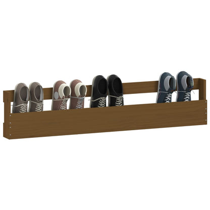 Berkfield Wall-mounted Shoe Racks 2 pcs Honey Brown 110x9x23 cm Solid Wood Pine