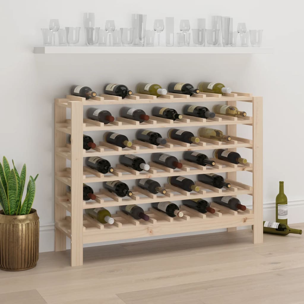 Berkfield Wine Rack 109.5x30x82 cm Solid Wood Pine