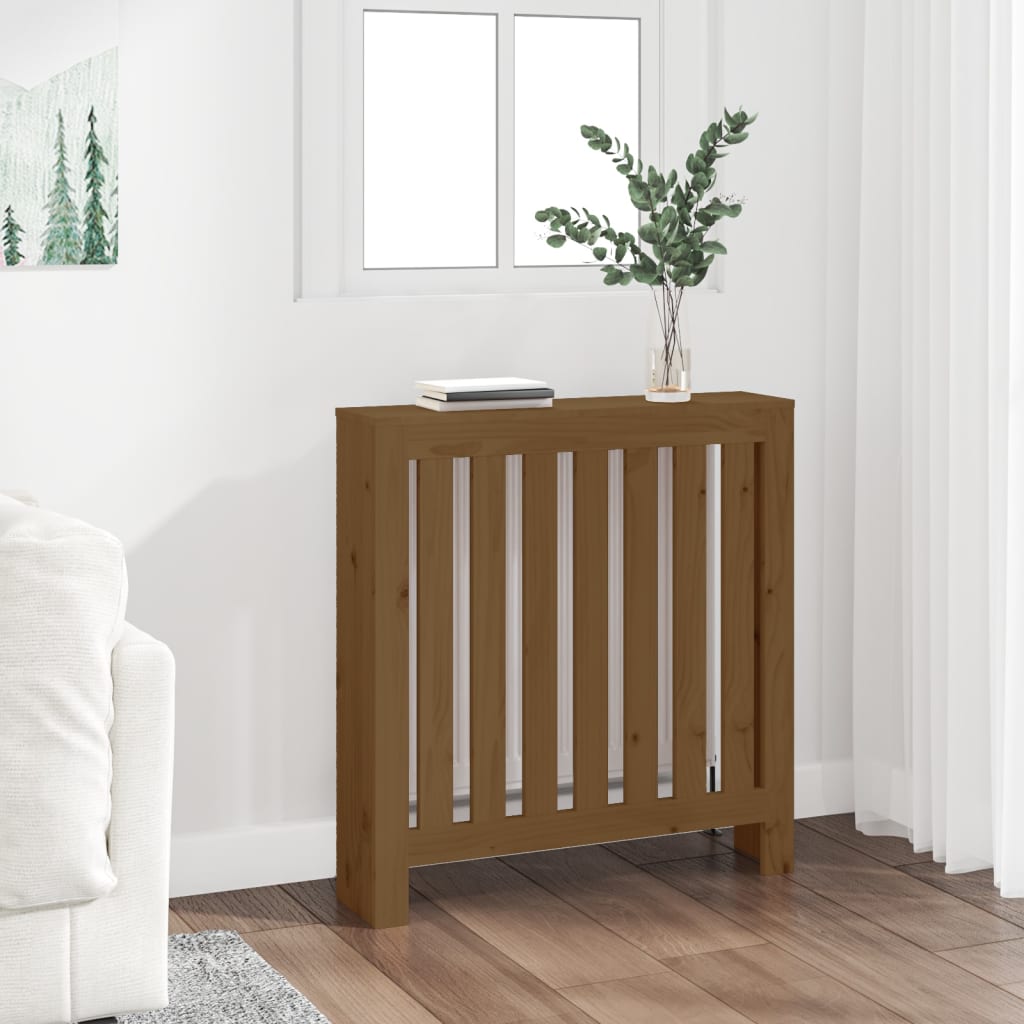 Berkfield Radiator Cover Honey Brown 79.5x19x84 cm Solid Wood Pine