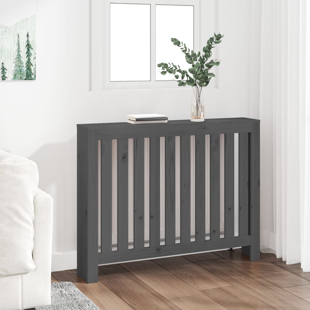 Berkfield Radiator Cover Grey 108.5x19x84 cm Solid Wood Pine