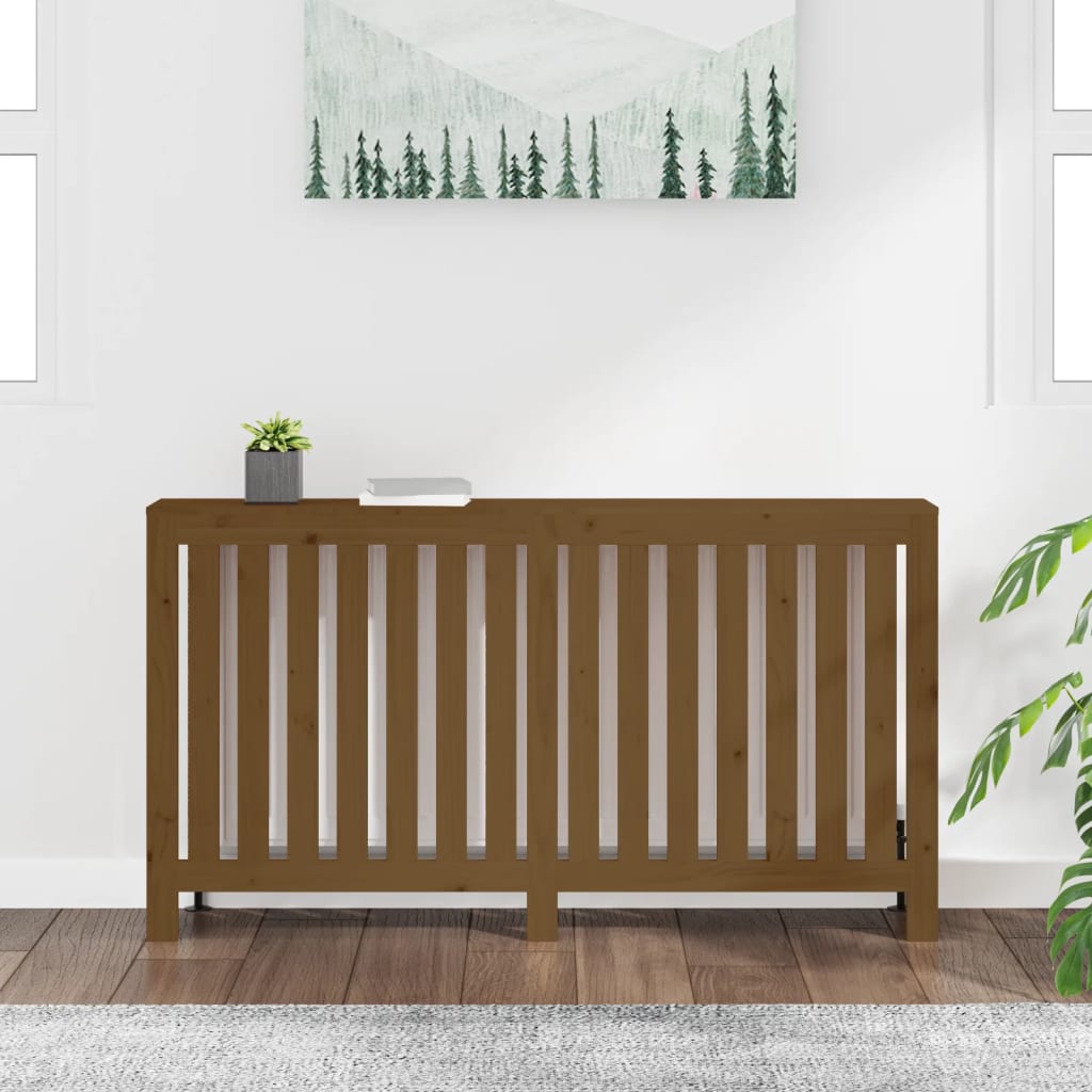 Berkfield Radiator Cover Honey Brown 153x19x84 cm Solid Wood Pine
