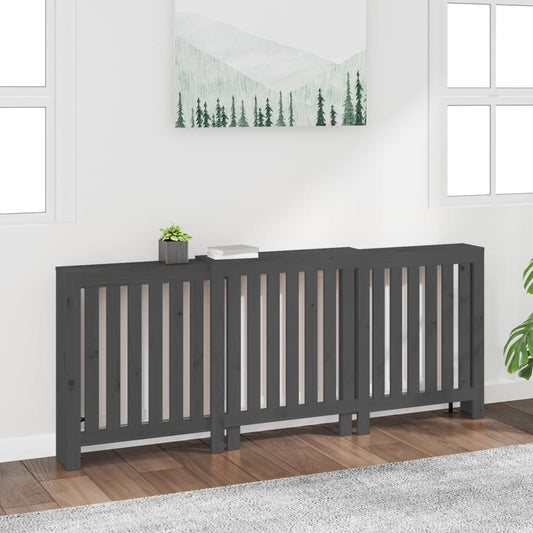 Berkfield Radiator Cover Grey 210x21x85 cm Solid Wood Pine