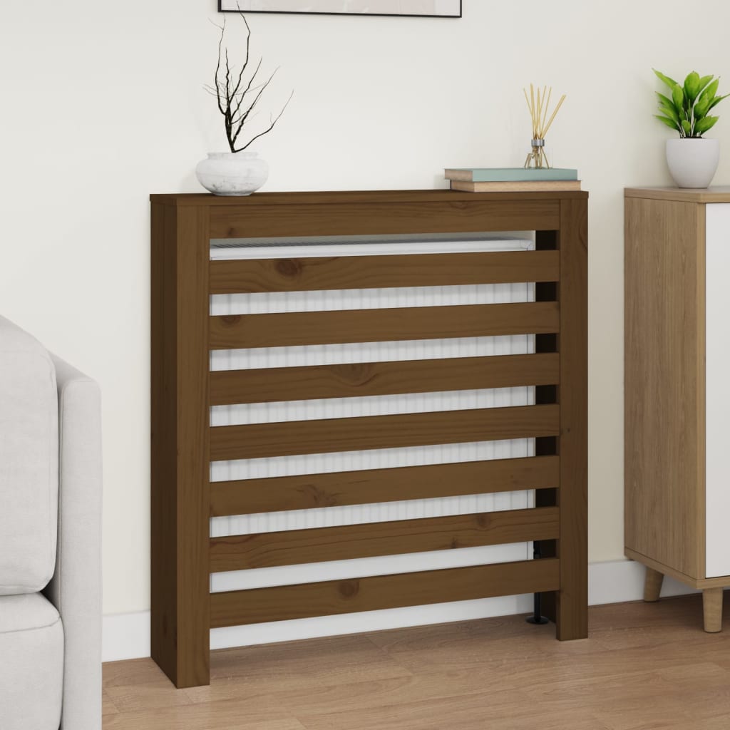 Berkfield Radiator Cover Honey Brown 79.5x19x84 cm Solid Wood Pine