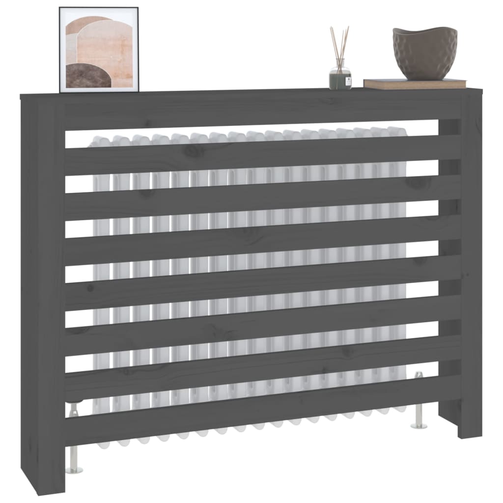 Berkfield Radiator Cover Grey 108.5x19x84 cm Solid Wood Pine