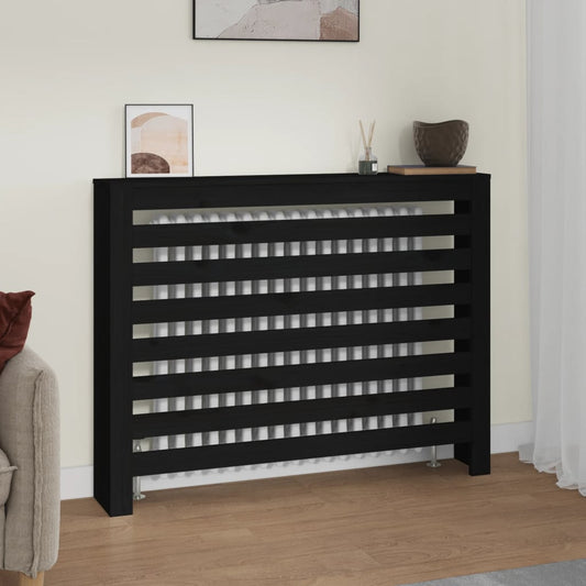 Berkfield Radiator Cover Black 108.5x19x84 cm Solid Wood Pine