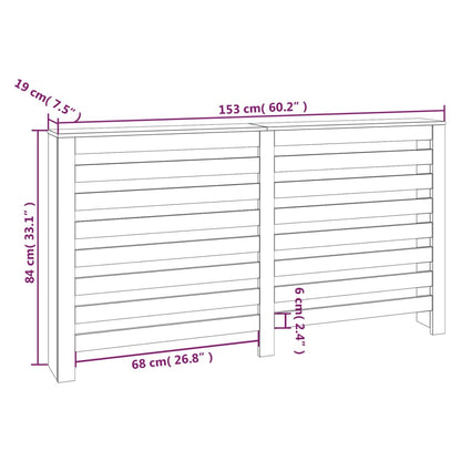 Berkfield Radiator Cover 153x19x84 cm Solid Wood Pine