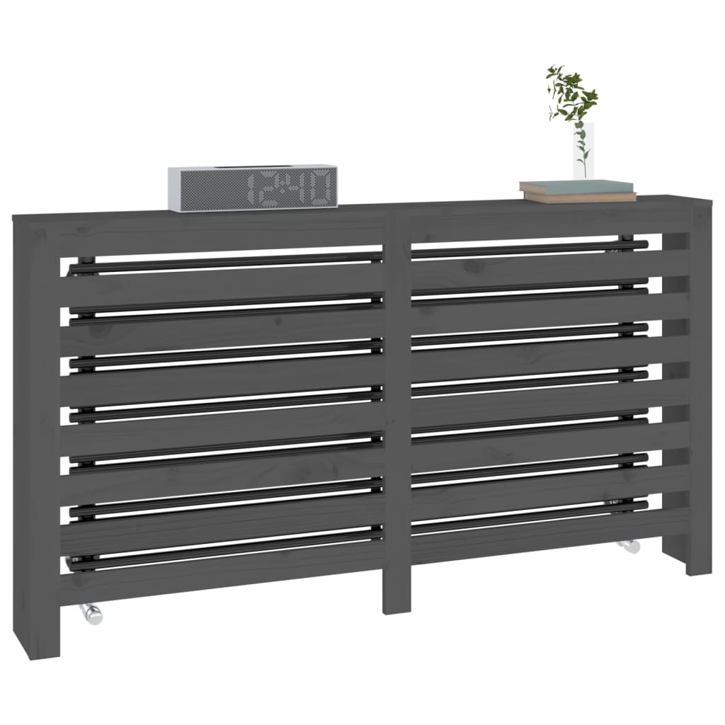Berkfield Radiator Cover Grey 153x19x84 cm Solid Wood Pine