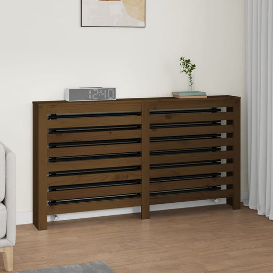 Berkfield Radiator Cover Honey Brown 153x19x84 cm Solid Wood Pine