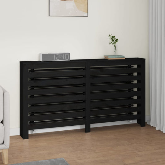 Berkfield Radiator Cover Black 153x19x84 cm Solid Wood Pine