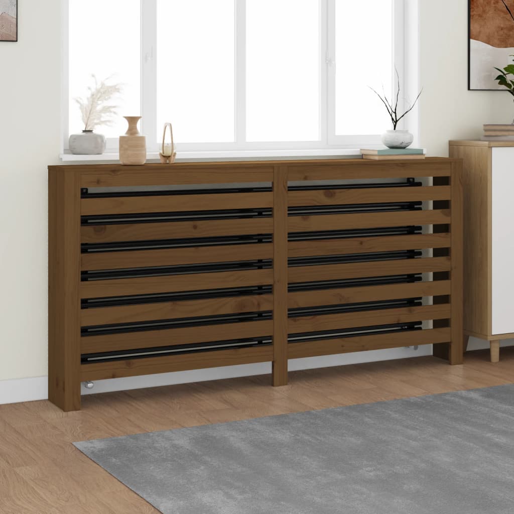 Berkfield Radiator Cover Honey Brown 169x19x84 cm Solid Wood Pine