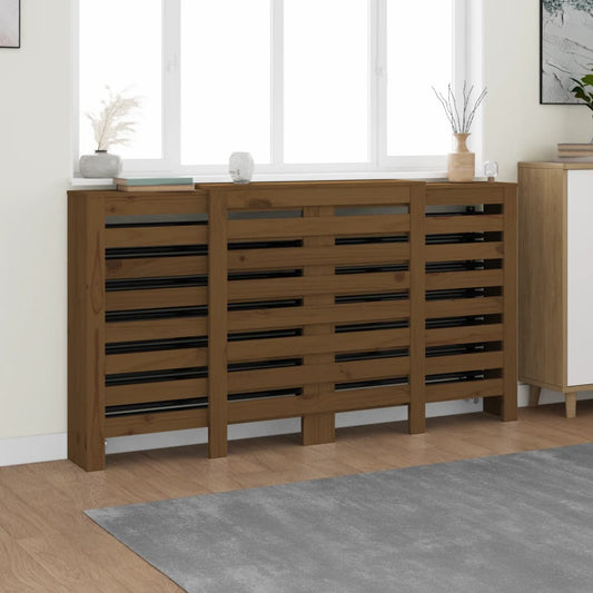Berkfield Radiator Cover Honey Brown 210x21x85 cm Solid Wood Pine
