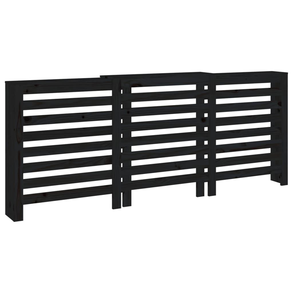 Berkfield Radiator Cover Black 210x21x85 cm Solid Wood Pine