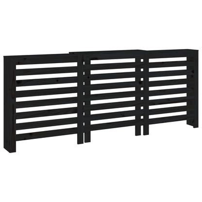Berkfield Radiator Cover Black 210x21x85 cm Solid Wood Pine