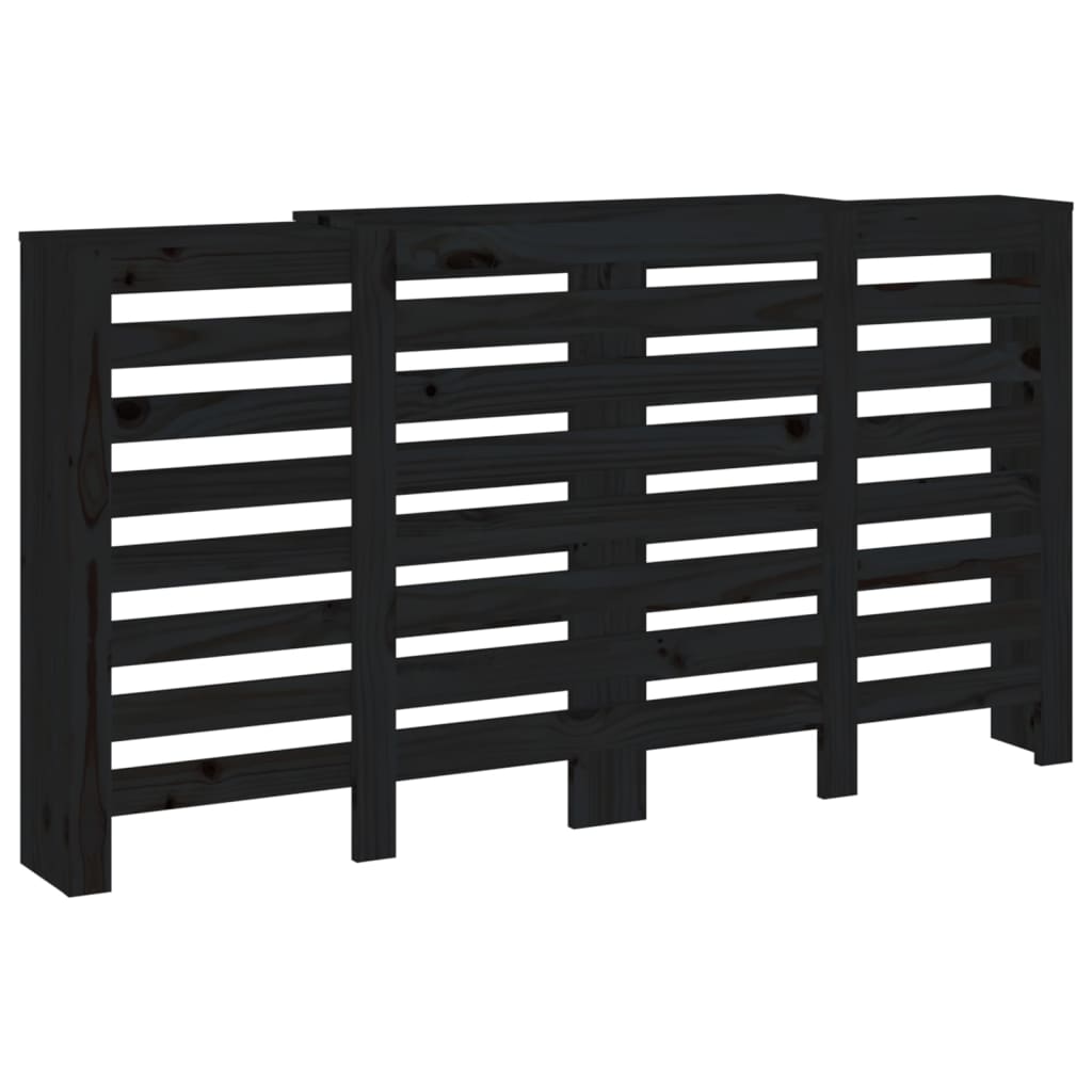 Berkfield Radiator Cover Black 210x21x85 cm Solid Wood Pine