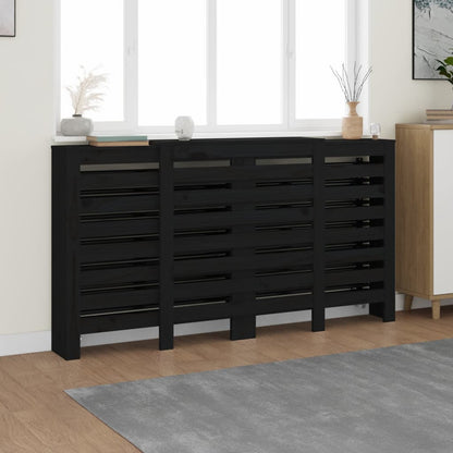 Berkfield Radiator Cover Black 210x21x85 cm Solid Wood Pine