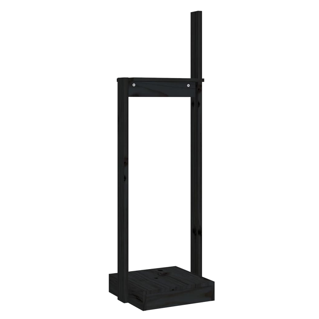 Berkfield Log Holder Black 33.5x30x110 cm Solid Wood Pine