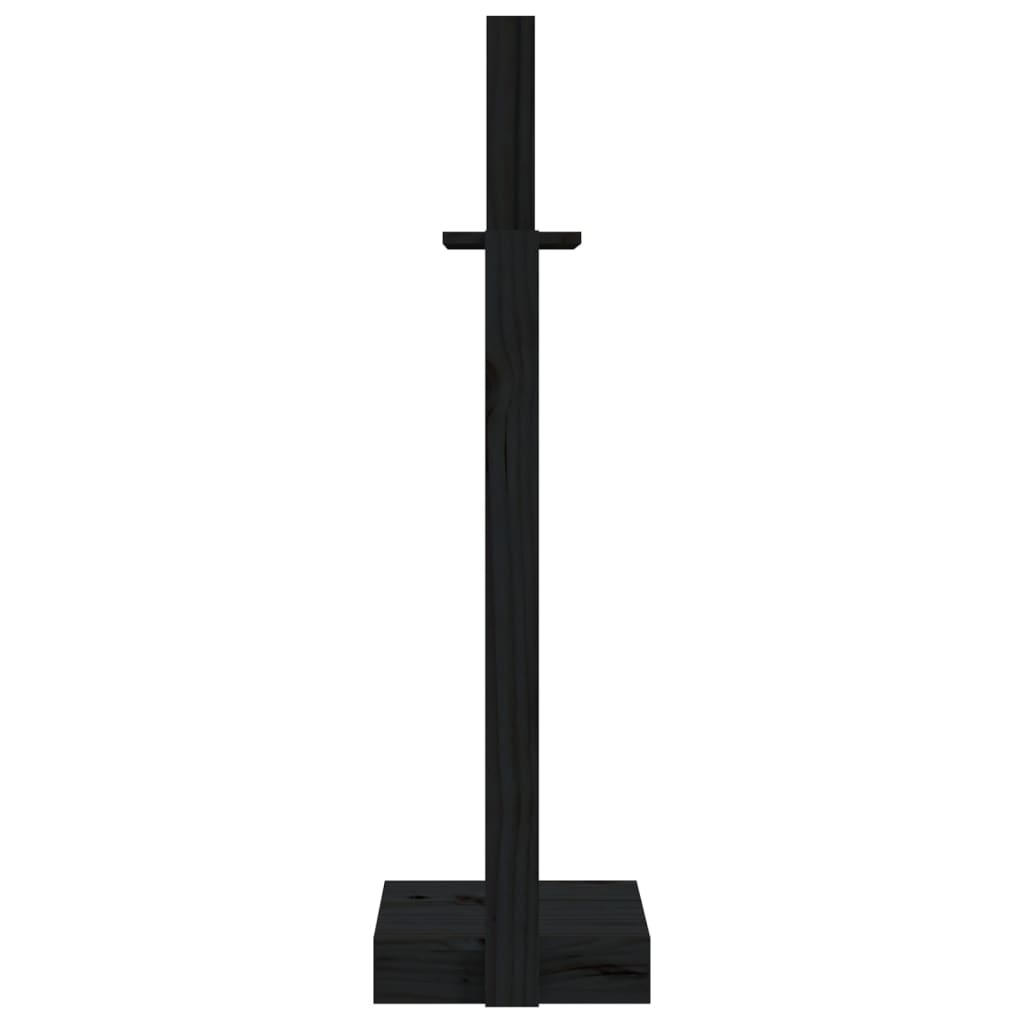 Berkfield Log Holder Black 33.5x30x110 cm Solid Wood Pine