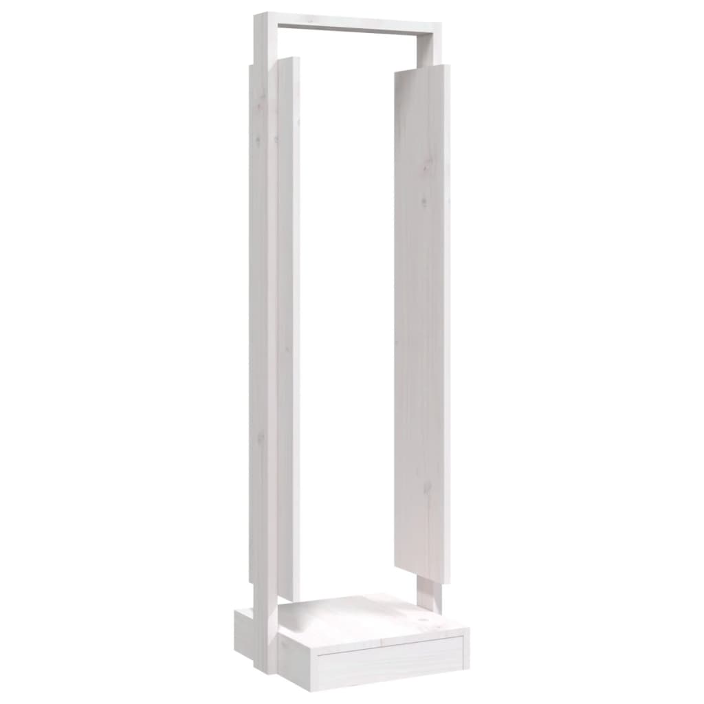 Berkfield Log Holder White 33.5x30x110 cm Solid Wood Pine
