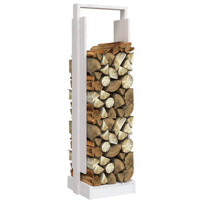 Berkfield Log Holder White 33.5x30x110 cm Solid Wood Pine