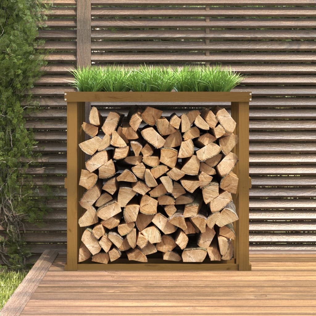 Berkfield Outdoor Log Holder Honey Brown 108x52x106 cm Solid Wood Pine