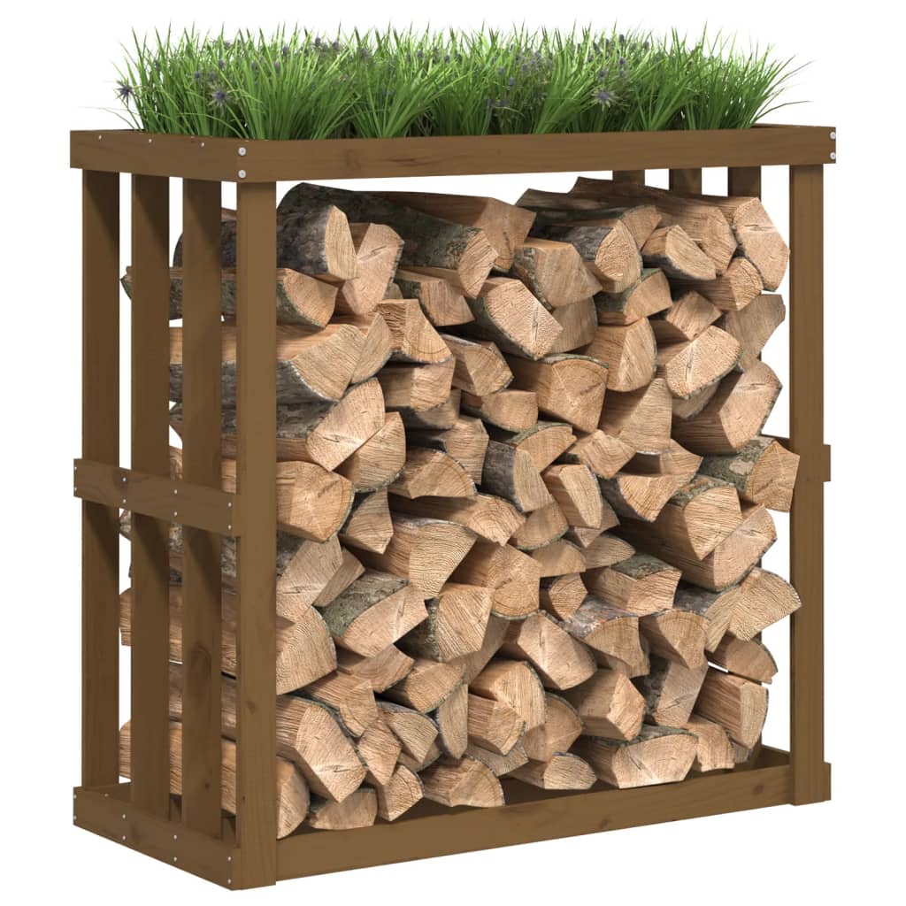 Berkfield Outdoor Log Holder Honey Brown 108x52x106 cm Solid Wood Pine
