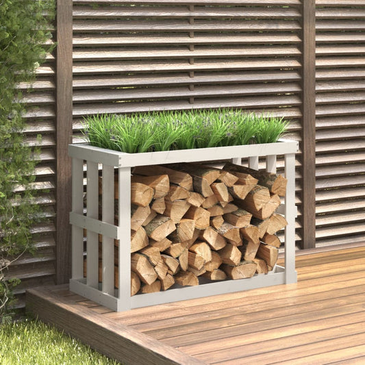 Berkfield Outdoor Log Holder White 108x52x74 cm Solid Wood Pine