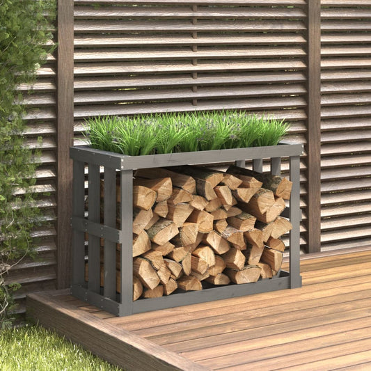 Berkfield Outdoor Log Holder Grey 108x52x74 cm Solid Wood Pine