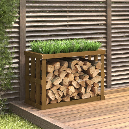 Berkfield Outdoor Log Holder Honey Brown 108x52x74 cm Solid Wood Pine