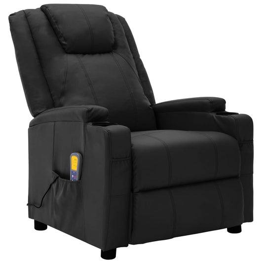 Berkfield Massage Chair Black Faux Leather